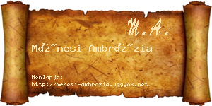 Ménesi Ambrózia névjegykártya